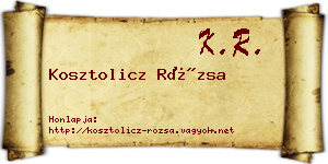 Kosztolicz Rózsa névjegykártya