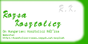 rozsa kosztolicz business card